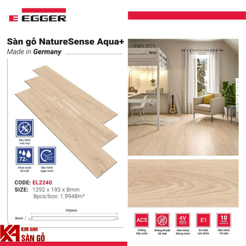 Sàn Gỗ Công Nghiệp Đức 8MM EGGER-EL2240